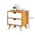 US 1/2 Drawers Simple Bedroom Storage Cabinet with Drawer Modern Wooden Nightstand Easy Assembly Bedside Table Handle Desk