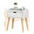 US 1/2 Drawers Simple Bedroom Storage Cabinet with Drawer Modern Wooden Nightstand Easy Assembly Bedside Table Handle Desk