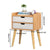 US 1/2 Drawers Simple Bedroom Storage Cabinet with Drawer Modern Wooden Nightstand Easy Assembly Bedside Table Handle Desk