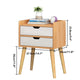 US 1/2 Drawers Simple Bedroom Storage Cabinet with Drawer Modern Wooden Nightstand Easy Assembly Bedside Table Handle Desk