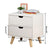 US 1/2 Drawers Simple Bedroom Storage Cabinet with Drawer Modern Wooden Nightstand Easy Assembly Bedside Table Handle Desk