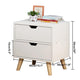 US 1/2 Drawers Simple Bedroom Storage Cabinet with Drawer Modern Wooden Nightstand Easy Assembly Bedside Table Handle Desk