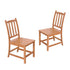 US 2pcs Sturdy Bamboo Dining Chairs Dropshipping