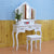 US Wooden Dressing Table Makeup Desk with Stool Tri-fold Mirror 5 Drawers White Bedroom Furniture Dropshipping