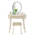 Vanity Makeup Dressing Table Stool Set Led Mirror Jewelry Storage Organizer