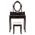Vintage Makeup Vanity Desk Removable Mirror Dresser Reading Dressing Table Brown Cosmetics Storage 4 Drawers Bedroom Furniture