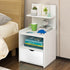 White 1 Drawer  3 Layer  Wooden Bedroom Bedside Table Cabinet Nightstand Storage Cabinet & Shelf AU/UK/US/RU/CN dropshipping