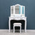 White/Black Tri-Folding Mirror Makeup Dressing Table Set With Stool Mirrors 4 Drawers Modern Bedroom Dressers