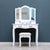 White Tri-Folding Mirror Vanity Set 4 Drawers Dressing Table Makeup Desk & Stool US Shipping Home room bedroom decoration