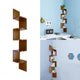 Wood Corner 5 tiers Wall Shelf Zig Zag Wooden Shelves Wooden Mount Rack Hom