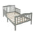 Wooden Infant Toddler Bed Children Bedroom Furniture Bed with Safety Guardrails