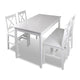 Wooden Table with 4 Wooden Chairs Furniture Set White Solid Wood Dining Table And Chair Set Outdoor Patio Nordic Solid Wood