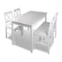Wooden Table with 4 Wooden Chairs Furniture Set White Solid Wood Dining Table And Chair Set Outdoor Patio Nordic Solid Wood